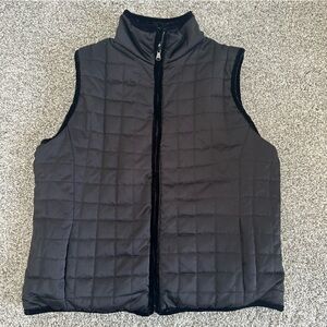 Ralph Lauren Vest - Reversible Black Velvet Puffer Vest | Women Medium